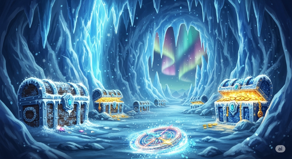 Slot bertema harta karun di dunia es